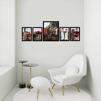 eCraftIndia Memory Wall Collage Photo Frame - Set of 5 Photo Frames for 4 Photos of 5"x7", 1 Photos of 8"x10" 3