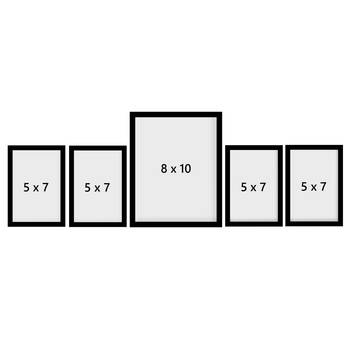 eCraftIndia Memory Wall Collage Photo Frame - Set of 5 Photo Frames for 4 Photos of 5"x7", 1 Photos of 8"x10" 4