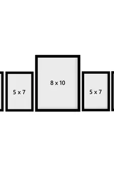 eCraftIndia Memory Wall Collage Photo Frame - Set of 5 Photo Frames for 4 Photos of 5"x7", 1 Photos of 8"x10"