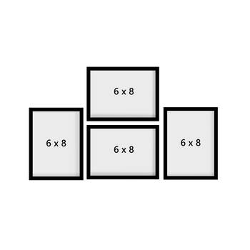 eCraftIndia Memory Wall Collage Photo Frame - Set of 4 Photo Frames for 4 Photos of 6"x8" 4