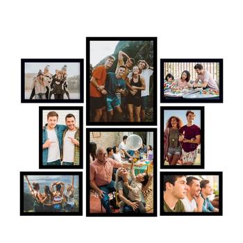 eCraftIndia Memory Wall Collage Photo Frame - Set of 8 Photo Frames for 6 Photos of 5"x7", 2 Photos of 8"x10" 1