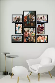 eCraftIndia Memory Wall Collage Photo Frame - Set of 8 Photo Frames for 6 Photos of 5"x7", 2 Photos of 8"x10"