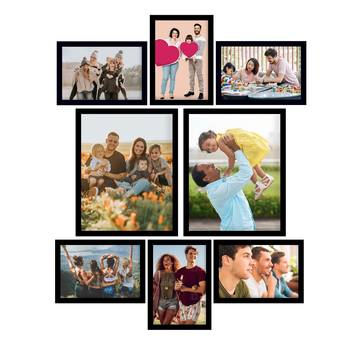 eCraftIndia Memory Wall Collage Photo Frame - Set of 8 Photo Frames for 6 Photos of 5"x7", 2 Photos of 8"x10" 1