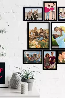 eCraftIndia Memory Wall Collage Photo Frame - Set of 8 Photo Frames for 6 Photos of 5"x7", 2 Photos of 8"x10"