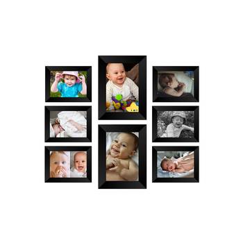 eCraftIndia Memory Wall Collage Photo Frame - Set of 8 Photo Frames for 6 Photos of 4"x6", 2 Photos of 5"x7" 1