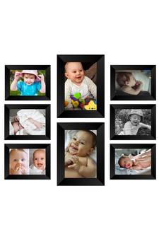 eCraftIndia Memory Wall Collage Photo Frame - Set of 8 Photo Frames for 6 Photos of 4"x6", 2 Photos of 5"x7"
