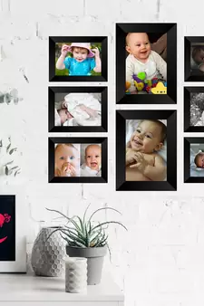 eCraftIndia Memory Wall Collage Photo Frame - Set of 8 Photo Frames for 6 Photos of 4"x6", 2 Photos of 5"x7"