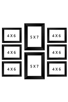eCraftIndia Memory Wall Collage Photo Frame - Set of 8 Photo Frames for 6 Photos of 4"x6", 2 Photos of 5"x7"