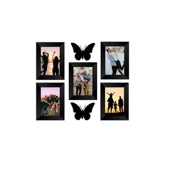 eCraftIndia Memory Wall Collage Photo Frame - Set of 5 Photo Frames for 5 Photos of 5"x7", 2 Pieces of BUTTERFLIES 1