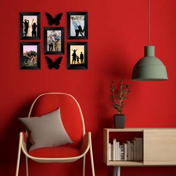 eCraftIndia Memory Wall Collage Photo Frame - Set of 5 Photo Frames for 5 Photos of 5"x7", 2 Pieces of BUTTERFLIES 3