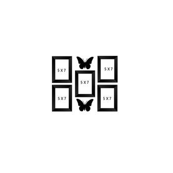 eCraftIndia Memory Wall Collage Photo Frame - Set of 5 Photo Frames for 5 Photos of 5"x7", 2 Pieces of BUTTERFLIES 4
