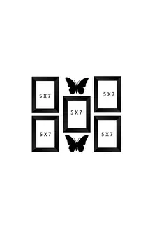 eCraftIndia Memory Wall Collage Photo Frame - Set of 5 Photo Frames for 5 Photos of 5"x7", 2 Pieces of BUTTERFLIES