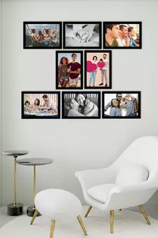 eCraftIndia Memory Wall Collage Photo Frame - Set of 8 Photo Frames for 8 Photos of 5"x7"