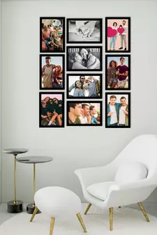 eCraftIndia Memory Wall Collage Photo Frame - Set of 10 Photo Frames for 10 Photos of 5"x7"