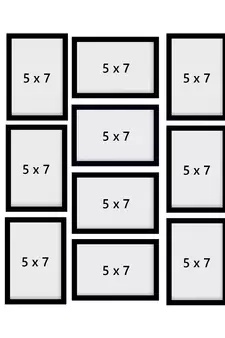 eCraftIndia Memory Wall Collage Photo Frame - Set of 10 Photo Frames for 10 Photos of 5"x7"