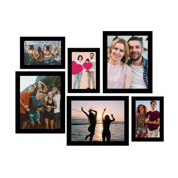 eCraftIndia Memory Wall Collage Photo Frame - Set of 6 Photo Frames for 3 Photos of 5"x7", 3 Photos of 8"x10" 1