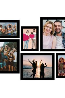 eCraftIndia Memory Wall Collage Photo Frame - Set of 6 Photo Frames for 3 Photos of 5"x7", 3 Photos of 8"x10"