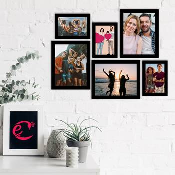 eCraftIndia Memory Wall Collage Photo Frame - Set of 6 Photo Frames for 3 Photos of 5"x7", 3 Photos of 8"x10" 2