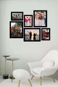 eCraftIndia Memory Wall Collage Photo Frame - Set of 6 Photo Frames for 3 Photos of 5"x7", 3 Photos of 8"x10"