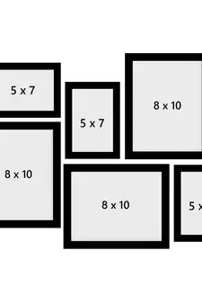 eCraftIndia Memory Wall Collage Photo Frame - Set of 6 Photo Frames for 3 Photos of 5"x7", 3 Photos of 8"x10"