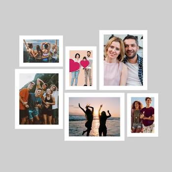 eCraftIndia Memory Wall Collage Photo Frame - Set of 6 Photo Frames for 3 Photos of 5"x7", 3 Photos of 8"x10" 1