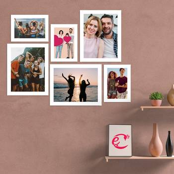 eCraftIndia Memory Wall Collage Photo Frame - Set of 6 Photo Frames for 3 Photos of 5"x7", 3 Photos of 8"x10" 2