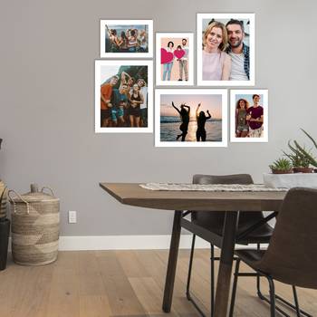 eCraftIndia Memory Wall Collage Photo Frame - Set of 6 Photo Frames for 3 Photos of 5"x7", 3 Photos of 8"x10" 3