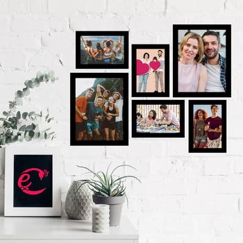 eCraftIndia Memory Wall Collage Photo Frame - Set of 6 Photo Frames for 4 Photos of 5"x7", 2 Photos of 8"x10" 2