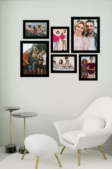 eCraftIndia Memory Wall Collage Photo Frame - Set of 6 Photo Frames for 4 Photos of 5"x7", 2 Photos of 8"x10"