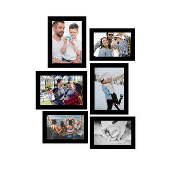 eCraftIndia Memory Wall Collage Photo Frame - Set of 6 Photo Frames for 3 Photos of 5"x7", 3 Photos of 6"x8" 1