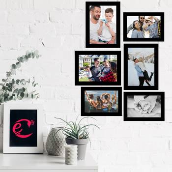 eCraftIndia Memory Wall Collage Photo Frame - Set of 6 Photo Frames for 3 Photos of 5"x7", 3 Photos of 6"x8" 2