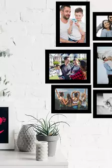 eCraftIndia Memory Wall Collage Photo Frame - Set of 6 Photo Frames for 3 Photos of 5"x7", 3 Photos of 6"x8"