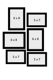 eCraftIndia Memory Wall Collage Photo Frame - Set of 6 Photo Frames for 3 Photos of 5"x7", 3 Photos of 6"x8"