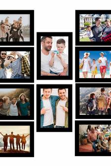 eCraftIndia Memory Wall Collage Photo Frame - Set of 10 Photo Frames for 10 Photos of 6"x8"