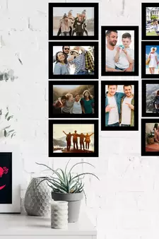 eCraftIndia Memory Wall Collage Photo Frame - Set of 10 Photo Frames for 10 Photos of 6"x8"