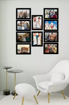 eCraftIndia Memory Wall Collage Photo Frame - Set of 10 Photo Frames for 10 Photos of 6"x8"