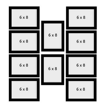 eCraftIndia Memory Wall Collage Photo Frame - Set of 10 Photo Frames for 10 Photos of 6"x8" 4