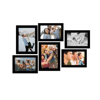 eCraftIndia Memory Wall Collage Photo Frame - Set of 6 Photo Frames for 4 Photos of 5"x7", 2 Photos of 6"x8" 1
