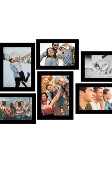 eCraftIndia Memory Wall Collage Photo Frame - Set of 6 Photo Frames for 4 Photos of 5"x7", 2 Photos of 6"x8"