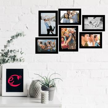 eCraftIndia Memory Wall Collage Photo Frame - Set of 6 Photo Frames for 4 Photos of 5"x7", 2 Photos of 6"x8" 2