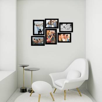 eCraftIndia Memory Wall Collage Photo Frame - Set of 6 Photo Frames for 4 Photos of 5"x7", 2 Photos of 6"x8" 3