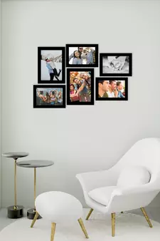 eCraftIndia Memory Wall Collage Photo Frame - Set of 6 Photo Frames for 4 Photos of 5"x7", 2 Photos of 6"x8"