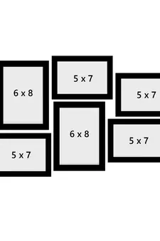 eCraftIndia Memory Wall Collage Photo Frame - Set of 6 Photo Frames for 4 Photos of 5"x7", 2 Photos of 6"x8"