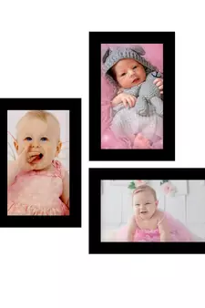 eCraftIndia Memory Wall Collage Photo Frame - Set of 3 Photo Frames for 3 Photos of 4"x6"