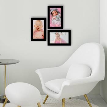 eCraftIndia Memory Wall Collage Photo Frame - Set of 3 Photo Frames for 3 Photos of 4"x6" 3