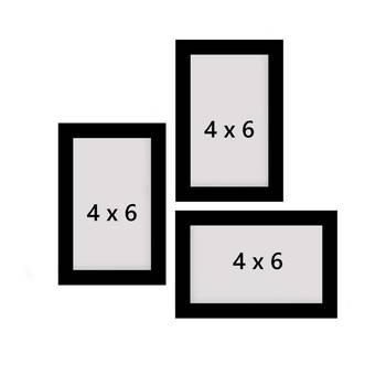 eCraftIndia Memory Wall Collage Photo Frame - Set of 3 Photo Frames for 3 Photos of 4"x6" 4