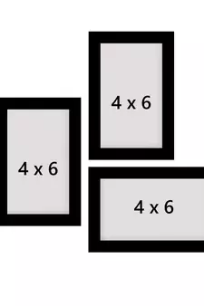 eCraftIndia Memory Wall Collage Photo Frame - Set of 3 Photo Frames for 3 Photos of 4"x6"