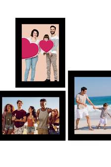 eCraftIndia Memory Wall Collage Photo Frame - Set of 3 Photo Frames for 3 Photos of 5"x7"
