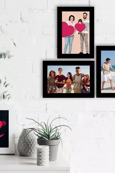 eCraftIndia Memory Wall Collage Photo Frame - Set of 3 Photo Frames for 3 Photos of 5"x7"