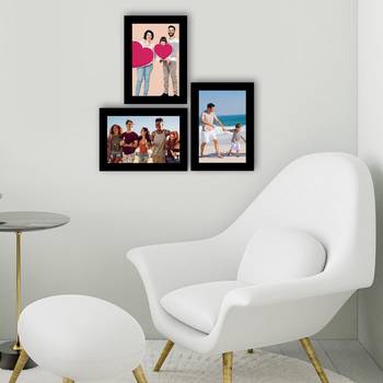 eCraftIndia Memory Wall Collage Photo Frame - Set of 3 Photo Frames for 3 Photos of 5"x7" 3